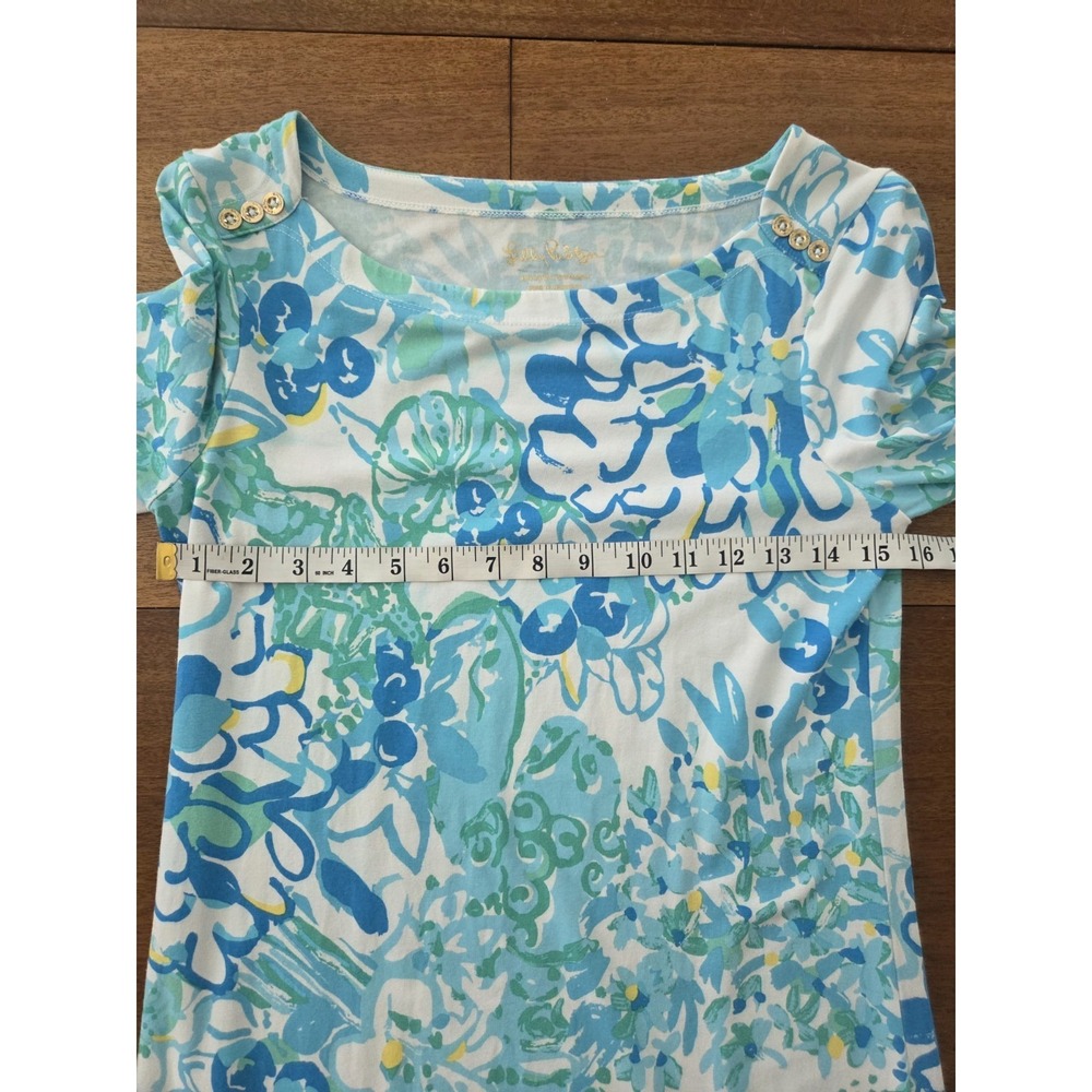 Lilly Pulitzer Sophiletta Dress Women's Small Blue Green Preppy Coastal Sophia - Picture 6 of 12